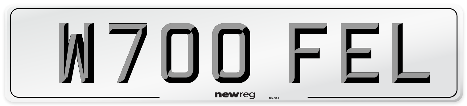 W700 FEL Number Plate from New Reg